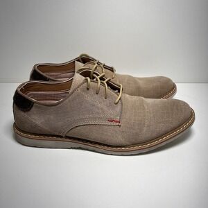Steve Madden Men's Easel Oxford Shoes Size 8 Tan Leather &‎ Textile Casual Dress